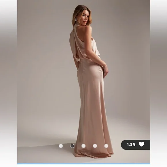 NWT ASOS Design Satin Halter Maxi Formal Gown Dress. Size 6. Medium. - Picture 6 of 16
